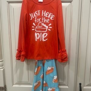 Kids Pie Print Thanksgiving Outfit